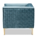 Baxton Studio Seraphin Glam and Luxe Light Blue Velvet Fabric Upholstered Gold Finished Armchair - BSOTSF-6625-Light Blue/Gold-CC