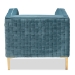 Baxton Studio Seraphin Glam and Luxe Light Blue Velvet Fabric Upholstered Gold Finished Armchair - BSOTSF-6625-Light Blue/Gold-CC