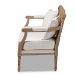 Baxton Studio Clemence French Provincial Ivory Fabric Upholstered Whitewashed Wood Loveseat - BSOASS1038-LS