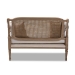 Baxton Studio Clemence French Provincial Ivory Fabric Upholstered Whitewashed Wood Loveseat - BSOASS1038-LS