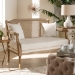 Baxton Studio Clemence French Provincial Ivory Fabric Upholstered Whitewashed Wood Loveseat - BSOASS1038-LS