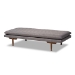 Baxton Studio Marit Mid-Century Modern Grey Fabric Upholstered Walnut Finished Wood Daybed