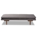 Baxton Studio Marit Mid-Century Modern Grey Fabric Upholstered Walnut Finished Wood Daybed - BSOBBT6812-Grey/Walnut-Daybed