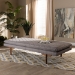 Baxton Studio Marit Mid-Century Modern Grey Fabric Upholstered Walnut Finished Wood Daybed - BSOBBT6812-Grey/Walnut-Daybed