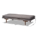 Baxton Studio Marit Mid-Century Modern Grey Fabric Upholstered Walnut Finished Wood Daybed - BSOBBT6812-Grey/Walnut-Daybed