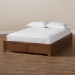 Baxton Studio Wren Modern and Contemporary Walnut Finished 3-Drawer Full Size Platform Storage Bed Frame - BSOMG6001-Walnut-Full