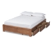 Baxton Studio Wren Modern and Contemporary Walnut Finished 3-Drawer Full Size Platform Storage Bed Frame - BSOMG6001-Walnut-Full