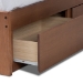 Baxton Studio Wren Modern and Contemporary Walnut Finished 3-Drawer Full Size Platform Storage Bed Frame - BSOMG6001-Walnut-Full
