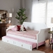 Baxton Studio Mariana Classic and Traditional White Finished Wood Twin Size Daybed with Trundle - BSOMariana-White-Daybed-T