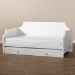 Baxton Studio Mariana Classic and Traditional White Finished Wood Twin Size Daybed with Trundle - BSOMariana-White-Daybed-T