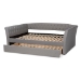 Baxton Studio Delora Modern and Contemporary Light Grey Fabric Upholstered Queen Size Daybed with Roll-Out Trundle Bed - BSOCF9044-Light Grey-Daybed-Q/T
