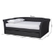 Baxton Studio Delora Modern and Contemporary Dark Grey Fabric Upholstered Full Size Daybed with Roll-Out Trundle Bed - BSOCF9044-Charcoal-Daybed-F/T