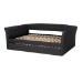 Baxton Studio Delora Modern and Contemporary Dark Grey Fabric Upholstered Full Size Daybed with Roll-Out Trundle Bed - BSOCF9044-Charcoal-Daybed-F/T