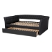 Baxton Studio Delora Modern and Contemporary Dark Grey Fabric Upholstered Full Size Daybed with Roll-Out Trundle Bed - BSOCF9044-Charcoal-Daybed-F/T