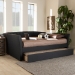 Baxton Studio Delora Modern and Contemporary Dark Grey Fabric Upholstered Full Size Daybed with Roll-Out Trundle Bed - BSOCF9044-Charcoal-Daybed-F/T