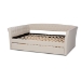 Baxton Studio Delora Modern and Contemporary Beige Fabric Upholstered Full Size Daybed with Roll-Out Trundle Bed - BSOCF9044-Beige-Daybed-F/T