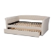 Baxton Studio Delora Modern and Contemporary Beige Fabric Upholstered Full Size Daybed with Roll-Out Trundle Bed - BSOCF9044-Beige-Daybed-F/T