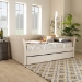 Baxton Studio Delora Modern and Contemporary Beige Fabric Upholstered Full Size Daybed with Roll-Out Trundle Bed - BSOCF9044-Beige-Daybed-F/T