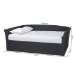Baxton Studio Delora Modern and Contemporary Dark Grey Fabric Upholstered Queen Size Daybed - BSOCF9044-B-Charcoal-Daybed-Q