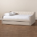 Baxton Studio Haylie Modern and Contemporary Beige Fabric Upholstered Full Size Daybed with Roll-Out Trundle Bed - BSOCF9046-Beige-Daybed-F/T