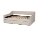 Baxton Studio Haylie Modern and Contemporary Beige Fabric Upholstered Full Size Daybed with Roll-Out Trundle Bed - BSOCF9046-Beige-Daybed-F/T