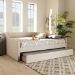Baxton Studio Haylie Modern and Contemporary Beige Fabric Upholstered Full Size Daybed with Roll-Out Trundle Bed - BSOCF9046-Beige-Daybed-F/T