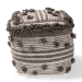 Baxton Studio Eligah Moroccan Inspired Ivory and Brown Handwoven Wool Pouf Ottoman - BSOEligah-Ivory-Pouf