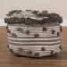 Baxton Studio Eligah Moroccan Inspired Ivory and Brown Handwoven Wool Pouf Ottoman - BSOEligah-Ivory-Pouf