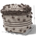 Baxton Studio Eligah Moroccan Inspired Ivory and Brown Handwoven Wool Pouf Ottoman - BSOEligah-Ivory-Pouf