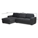 Baxton Studio Nevin Modern and Contemporary Dark Grey Fabric Upholstered Sectional Sofa with Left Facing Chaise - BSOJ099S-Dark Grey-LFC