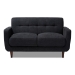 Baxton Studio Allister Mid-Century Modern Dark Grey Fabric Upholstered Loveseat - BSOJ1453-Dark Grey-LS