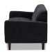 Baxton Studio Allister Mid-Century Modern Dark Grey Fabric Upholstered Loveseat - BSOJ1453-Dark Grey-LS