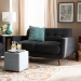 Baxton Studio Allister Mid-Century Modern Dark Grey Fabric Upholstered Loveseat - BSOJ1453-Dark Grey-LS