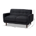 Baxton Studio Allister Mid-Century Modern Dark Grey Fabric Upholstered Loveseat - BSOJ1453-Dark Grey-LS