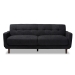 Baxton Studio Allister Mid-Century Modern Dark Grey Fabric Upholstered Sofa - BSOJ1453-Dark Grey-SF