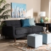 Baxton Studio Allister Mid-Century Modern Dark Grey Fabric Upholstered Sofa - BSOJ1453-Dark Grey-SF