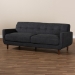 Baxton Studio Allister Mid-Century Modern Dark Grey Fabric Upholstered Sofa - BSOJ1453-Dark Grey-SF