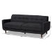 Baxton Studio Allister Mid-Century Modern Dark Grey Fabric Upholstered Sofa - BSOJ1453-Dark Grey-SF