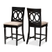 Baxton Studio Verina Modern and Contemporary Sand Fabric Upholstered Espresso Brown Finished Wood Counter Stool (Set of 2)