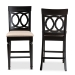 Baxton Studio Verina Modern and Contemporary Sand Fabric Upholstered Espresso Brown Finished Wood Counter Stool (Set of 2) - BSORH323P-Sand/Dark Brown-PS