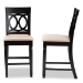 Baxton Studio Verina Modern and Contemporary Sand Fabric Upholstered Espresso Brown Finished Wood Counter Stool (Set of 2) - BSORH323P-Sand/Dark Brown-PS