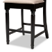 Baxton Studio Verina Modern and Contemporary Sand Fabric Upholstered Espresso Brown Finished Wood Counter Stool (Set of 2) - BSORH323P-Sand/Dark Brown-PS