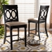 Baxton Studio Verina Modern and Contemporary Sand Fabric Upholstered Espresso Brown Finished Wood Counter Stool (Set of 2) - BSORH323P-Sand/Dark Brown-PS