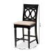 Baxton Studio Verina Modern and Contemporary Sand Fabric Upholstered Espresso Brown Finished Wood Counter Stool (Set of 2) - BSORH323P-Sand/Dark Brown-PS