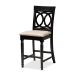 Baxton Studio Verina Modern and Contemporary Sand Fabric Upholstered Espresso Brown Finished 5-Piece Wood Pub Set - BSORH323P-Sand/Dark Brown-5PC Pub Set
