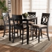 Baxton Studio Verina Modern and Contemporary Sand Fabric Upholstered Espresso Brown Finished 5-Piece Wood Pub Set - BSORH323P-Sand/Dark Brown-5PC Pub Set