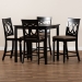 Baxton Studio Verina Modern and Contemporary Sand Fabric Upholstered Espresso Brown Finished 5-Piece Wood Pub Set - BSORH323P-Sand/Dark Brown-5PC Pub Set