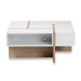 Baxton Studio Rasa Modern and Contemporary Two-Tone White and Oak Finished Wood Coffee Table - BSOCT8004-White/Oak-CT