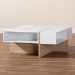 Baxton Studio Rasa Modern and Contemporary Two-Tone White and Oak Finished Wood Coffee Table - BSOCT8004-White/Oak-CT