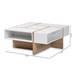 Baxton Studio Rasa Modern and Contemporary Two-Tone White and Oak Finished Wood Coffee Table - BSOCT8004-White/Oak-CT